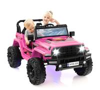GOPLUS Coche Eléctrico Infantil 24V con Mando a Distancia 2,4G, Buggy Todoterreno para Niños con Velocidad 2,6-6k/h, Claxon y Pantalla, Vehículo Infantil Carga 35 KG para Niños de 3-8 Años (Rosa)