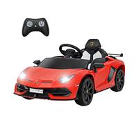 GOPLUS Coche Eléctrico para Niños 12V, Cochecito de Paseo con Luces LED y Bocina, Control Remoto, Arranque Suave, Música, USB y MP3, Juguete con Cinturón de Seguridad, para Niños de 3+ Años (Rojo)