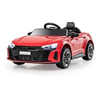 GOPLUS Coche eléctrico para niños de 12 V Audi RS e-tron GT, coche infantil con mando a distancia 2,4 G, MP3, USB, música y faros LED, vehículo infantil con 2 puertas, para niños de 3 a 8 años (rojo)