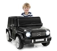 GOPLUS Coche eléctrico para niños de 12 V Mercedes Benz G500, con mando a distancia, faros, música y claxon, puertas con cerradura, cinturón de seguridad, vehículo eléctrico para niños a partir de 3