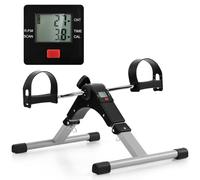 GOPLUS Ejercitador de Pedales, Mini Bicicleta Estática Plegable con Resistencia Ajustable y Pantalla LCD, Pedaleador para Brazos y Piernas en Oficina Casa, Pedales Estaticos Personas Mayores