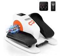 GOPLUS Elíptica Máquina Bajo Escritorio, Pedal Eléctrico para Casa con Pantalla y Control Remoto, 3 Modos Automáticos, 5 Velocidades, Entrenador Elíptico Portátil para Ancianos y Adultos (Blanco)