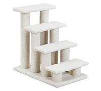 GOPLUS Escalera para Gatos y Perros de 4 Pisos con Poste rascador y Centro de Actividades para Mascotas trepadoras, 60,5 x 41 x 60,5CM (Beige)