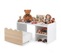 GOPLUS Escritorio Infantil para Niños de Bordes Festoneados para Dormitorio, Estudio (Natural)