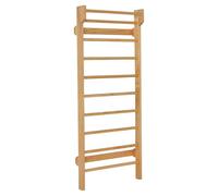 GOPLUS Espaldera Gimnasio de Madera de Pino, Pared de Escalada para Habitaciones Infantiles, Escalera Sueca Barras de Pared para Adultos y Niños, 195 x 80 x 14 cm, Carga 100 kg