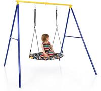 GOPLUS Estructura de Columpio Resistente de Metal, Soporte con 3 Ganchos, Carga Máxima 150 KG, para Jardín, Parque y Patio (Columpio no incluido)