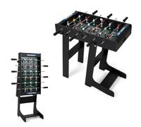 GOPLUS Futbolín de Mesa Plegable de Madera con 2 Marcadores, Black | Futbolín de Madera con 2 Marcadores, 2 Cajas, 2 Balones, Futbolín Profesional para Adultos y Niños de 3+ Años