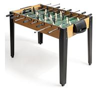 GOPLUS Futbolín Infantil para 22 Jugadores,122 x 61 x 79 cm, Futbolín para Adultos con 2 Bolas de Corcho, Contadores de Puntuación, Asas Ergonómicas, Mesa Multijuegos para niños y Adultos (Madera)