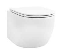 GOPLUS Inodoro Suspendido, con Sistema de Doble Descarga de 4L/6L, Asiento Amplio, Tapa del Inodoro Extraíble con Diseño de Cierre Lento, Retrete de Pared para Baño, 54 x 36,3 x 40 cm, Blanco