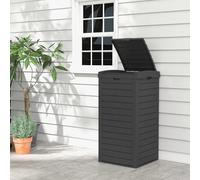 GOPLUS Jarin Papelera exterior para basura (118 L, bandeja de basura exterior para residuos, contenedor exterior interior con varias tapas, 40 x 40 x 86 cm), color negro