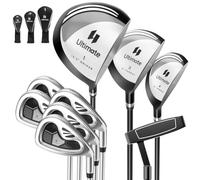 GOPLUS Juego Completo de Palos de Golf para Diestros, 9 Piezas, Incluye Driver de Aleación de 460 CC, Madera de Calle 3#, Híbrido 4#, Hierros 6#, 7#, 8#, 9# Y P#, Putter Pullet y 3 Cubiertas (Gris)