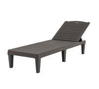 GOPLUS Juego de 2 Tumbonas Jardin Exterior de PP Impermeable, con Respaldo Ajustable en 5 Posiciones, Somier de Listones, Asas y Pies Antideslizantes, Tumbona para Terraza Playa Piscina (Marrón)