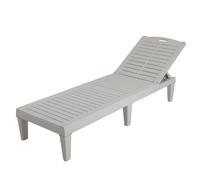 GOPLUS Juego de 2 Tumbonas Jardin Exterior de PP Impermeable, con Respaldo Ajustable en 5 Posiciones, Somier de Listones, Asas y Pies Antideslizantes, Tumbona para Terraza Playa Piscina (Blanco)