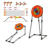 GOPLUS Juego de Arco y Flechas para Niños de 8+ | Juego de Lanzamiento con Diana de Cerdas, 12 Dardos Diferentes y Flechas, Arco y Caja, Conjunto de Tiro de Interior Exterior