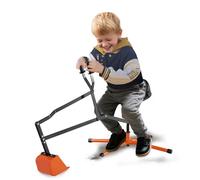 GOPLUS Juguete Excavadora para Niños con Base Giratoria de 360°, Juguete Construcción para Arenero Controles con Dos Manos, para Arena Tierra Nieve, Excavador Metálico para Niños de 3+ Años (Naranja)