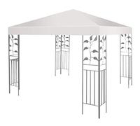 GOPLUS Lona de Repuesto para pabellón de Lona para Carpa, Lona de Tienda, Hecha de poliéster, 3 m x 3 m, Madera de Nieve/Verde y Rojo (Beige)