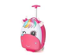 GOPLUS Maleta con Ruedas Iluminadas Infantil, Equipaje Impermeable para Niños y y Niñas con Asa Telescópica de 2 Niveles, 46 x 33 x 23 cm, Pony Rosa