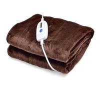 GOPLUS Manta eléctrica con apagado automático, 4 niveles de temperatura, temporizador de 8 horas, manta lavable con protección contra sobrecalentamiento (marrón, 180 x 130 cm)