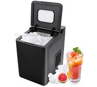 GOPLUS Máquina de Hielo Portátil con Autolimpieza, Fabricador de Hielo 12 kg/24h 9 Cubitos en 6 minutos con Indicador LED y Pantalla Táctil, Deposito de Agua 1,5 L, Sensores Infrarrojos, Negro