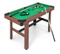 GOPLUS Mesa de Billar Americano 122 cm, Mesa Billar de Madera para Adultos y Niños con 16 Bolas de Billar, 2 Tacos, 2 Tizas, Triángulo, Cepillo, Mesa de Billar para Casa, Juego Familiar, Bar