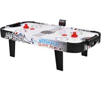GOPLUS Mesa de Hockey de Aire, Hockey de Mesa Plegable con Marcador Electrónico, Motor de 12V, 2 Discos y 2 Empujadores, Juego de Hockey de Pie, para Sala de Juegos, Hogar y Oficina (110x59x31 cm)