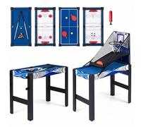 GOPLUS Mesa de Juegos 6 en 1, Mesa Multijuegos Combinada de Billar Hockey Baloncesto Ping Pong Bolos Shuffle, Patas de Metal, Diseño Apilable, Juego Arcade para Adultos y Niños, 96 x 43,5 x 74 cm