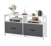 GOPLUS Mueble TV con 2 Cajones de Tela Extraíbles y 2 Estantes Abiertos, Aparador de Madera, Cajonera para Dormitorio, Salón, Habitación Infantil, Mueble para TV de hasta 45 Pulgadas (2 cajones)