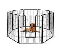 GOPLUS Parque/Valla para Animales de Metal, Parque Plegable con 8 Paneles, Diferentes Formas, Puerta de Doble Bloqueo, Valla para Interior y Exterior, Altura 100 cm, para Perro, Gato, Conejo
