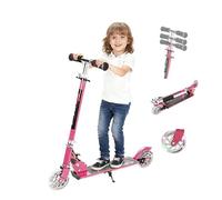 GOPLUS Patinete para Niños 4-13 Años, Plegable Patinete con LED Luces Ruedas, Altura Ajustable, Scooter Roller Carga Máxima 70 kg