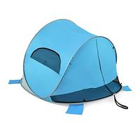 GOPLUS - Refugio de playa para 3-4 personas, ultraligero, tienda plegable emergente, automática protección solar para viajes, camping, playa con bolsa de transporte y estacas (azul)