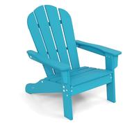 GOPLUS Silla Adirondack para Niños, Silla de Ocio de HDPE para Todo Tiempo con Asiento Ancho, Respaldo, Apoyabrazos, Ángulo de Elevación de 105°, Sillón de Exterior Infantil para 3-8 Años (Azul)