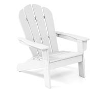GOPLUS Silla Adirondack para Niños, Silla de Ocio de HDPE para Todo Tiempo con Asiento Ancho, Respaldo, Apoyabrazos, Ángulo de Elevación de 105°, Sillón de Exterior Infantil para 3-8 Años (Blanco)