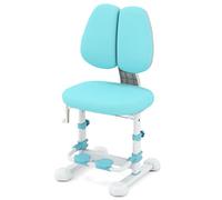GOPLUS Silla de Escritorio Regulable en Altura para Niños, Silla de Estudio Ergonómica con Respaldo y Reposapiés Ajustables, Silla Infantil para Leer, Estudiar y Dibujar, para Niños de 3+ Años (Azul)