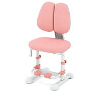 GOPLUS Silla de Escritorio Regulable en Altura para Niños, Silla de Estudio Ergonómica con Respaldo y Reposapiés Ajustables, Silla Infantil para Leer, Estudiar y Dibujar, para Niños de 3+ Años (Rosa)