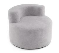 GOPLUS Sofá Individual con Forma de Media Luna, Sillón con Suave Tejido Polar y Respaldo Curvado, Funda Removible y Lavable, Puf Sofá Redondo Elegante para Salón Dormitorio Sala de Proyección (Gris)