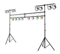 GOPLUS - Soporte de iluminación para DJ, soporte de luz LED de metal con altura ajustable 180-350 cm, brazo múltiple, base resistente y estable, trípode en T plegable y portátil, para espectáculos