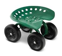 GOPLUS Taburete de Jardinería Móvil con Asiento Giratorio 360°