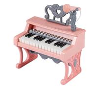 GOPLUS Teclado de Piano Electrónico de 25 Teclas, Mini Piano para Niños con Atril y Micrófono, 2 Modos de Juego y 2 Métodos de Alimentación, Patas Desmontables, Juguete Musical para 3+ Años (Baja)