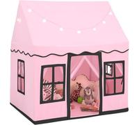 GOPLUS Tienda de Campaña Infantil, Carpa de Juegos con Luces de Estrellas, Alfombrilla Antideslizante, Cortina de Malla, Tipi Infantil para 3 Niños/2 Adultos, Fácil de Montar y Lavar (Rosa)