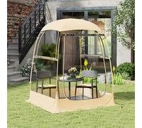 GOPLUS Tienda Transparente Emergente, Cúpula de Carpa Instantánea para Exteriores, Carpa de Camping Portátil y Plegable, Resistente a la Intemperie, Carpa Deportiva de PVC (1-2 Personas)