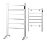GOPLUS Toallero eléctrico de aleación de aluminio con pantalla táctil, control de temperatura, secador de toallas con temporizador y protección contra sobrecalentamiento, 53 x 86 cm, color plateado