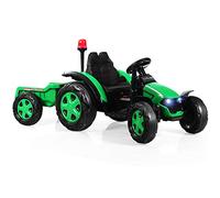 GOPLUS Tractor Eléctrico Infantil 12 V con Remolque Desmontable