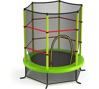 GOPLUS Trampolín Infantil Ø165 cm con Red de Protección, Cama Elástica para Niños Exterior Interior Antideslizante, Trampolin para Jardín Capacidad de Carga 135 kg, Verde
