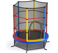 GOPLUS Trampolín Infantil Ø165 cm con Red de Protección, Cama Elástica para Niños Exterior Interior Antideslizante, Trampolin para Jardín Capacidad de Carga 135 kg, Multicolor