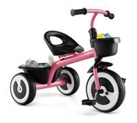 GOPLUS Triciclo para Niños de 2-5 Años, Bicicleta de Aprendizaje con Asiento Ajustable en 2 Niveles, Triciclo de 3 Ruedas con Pedales, Almacenaje Delante y Atrás, Capacidad de Peso 25 kg (Rosa)