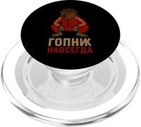 Gopnik Forever Funny Gopnik Ruso Bear Rusia Squat Pose PopSockets PopGrip para MagSafe