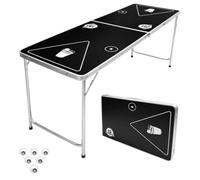 GoPong Game Tables Mesa Plegable portátil de 6 pies (6 Bolas Incluidas), Adultos Unisex, Negro