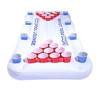 GoPong - Mesa de Beer Pong Flotante Inflable para socializar flotando, Color Blanco