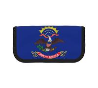 gopoo Bonito estuche de lona con la bandera del estado de Dakota del Norte, almacenamiento organizado para viajes y uso diario, estuche de maquillaje