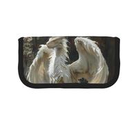 gopoo Estuche de lona con diseño de dragón blanco extraño, almacenamiento organizado para viajes y uso diario, estuche de maquillaje